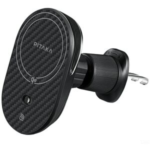 Uchwyt samochodowy z ładowarką bezprzewodową PITAKA MagEZ Pro 2 Qi2 15W NFC Magsafe czarno szary