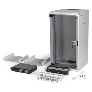 DIGITUS Netzwerk-Set 254 mm (10") - 12HE, 315x300 mm (BxT)we