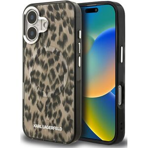 Case Karl Lagerfeld IML Leopard Pattern  MagSafe for iPhone 16 brown