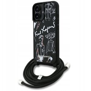 Case Karl Lagerfeld Crossbody Grained    Pattern & Logo MagSafe for iPhone 16 black