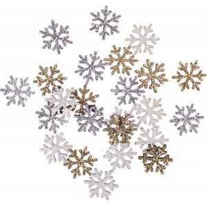 Dekoracja świąteczna MFP paper Drewniane brokatowe ¶nieżynki 1,6cm 24szt