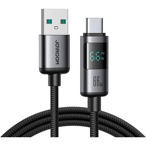 Kabel Joyroom S-A16 Pro Prism Series 66W USB-A - USB-C z wyświetlaczem 1,2m - czarny