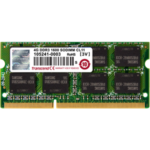 Pamięć do laptopa Transcend SODIMM, DDR3, 2 GB, 1600 MHz, CL11 (TS256MSK64V6N)