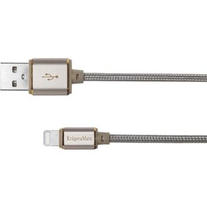 Kabel USB Kruger&Matz USB-A - Lightning 1 m Szary (KM0349)