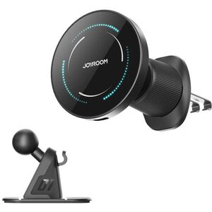 Uchwyt samochodowy Joyroom JR-ZS502 kompatybilny z MagSafe z ładowarką indukcyjną na kratkę nawiewu/deskę rozdzielczą - czarny