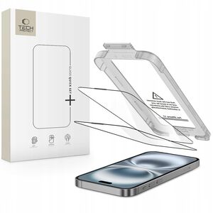 Szkło hartowane Tech-Protect Quick Set+ 2-pack na iPhone 17 - czarne