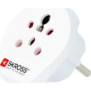 Adapter AV Skross Adapter podróżny Indie Izrael Dania Europy - Wyjście, typ Wtyk ze stykiem ochronnym (typ F, CEE 7/7)