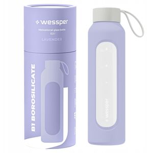 Szklana butelka Wessper B1 Borosilicate 500ml Lavender (WES260-500-VI-NEW)