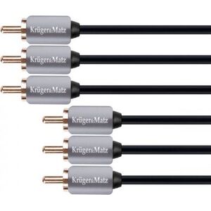 Kabel Kruger&Matz RCA (Cinch) x3 - RCA (Cinch) x3 3m szary (KM0308)