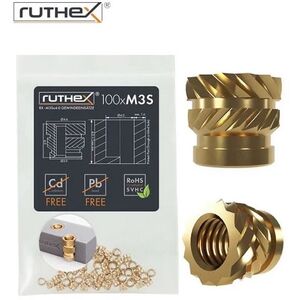 Ruthex M3 Κοντό ένθετο με σπείρωμα – Rx-M3Sx4.0 - 100τμχ