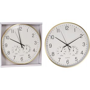 Wall clock GOLD RIM, white/gold/black, 4.2 x 38 cm