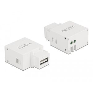 DeLOCK Keystone Module USB Type-A Charging Port 2.1 A white, Flat, White, USB A, Terminal, Female, Female
