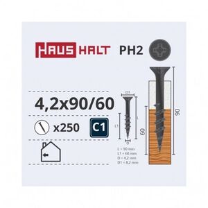 ΒΙΔΑ ΓΥΨΟΣΑΝΙΔΑΣ ΓΙΑ ΞΥΛΟ 4.2X90/60 (250)
