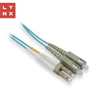 LYNX duplexní patch kabel MM, OM3, LC/SC, 50/125µm, 15m