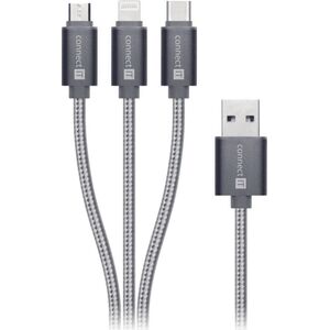 Kabel USB Connect IT USB-A - Lightning 1.2 m Szary (CI-1229)