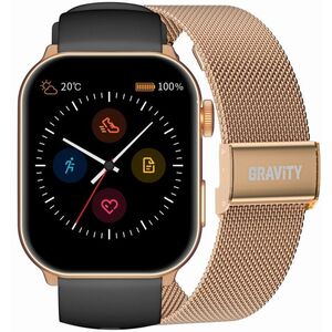 Smartwatch Damski GRAVITY GT28-5 Pasek + Bransoleta Różowe złoto Czarny
