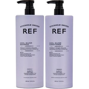 REF Cool Silver Set Ref Stockholm: Cool Silver, Sulfates-Free, Hair Conditioner, Neutralising Warm Tones, 600 ml + Cool Silver, Sulfates-Free, Hair Shampoo, Neutralising Warm Tones, 600 ml Unisex