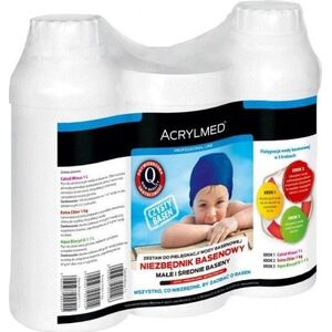 Acrylmed Zestaw Basenowy - Duży 3 x 1 l (Calcid pH Minus + Extra Chlor + Aqua Biocyd G-1)