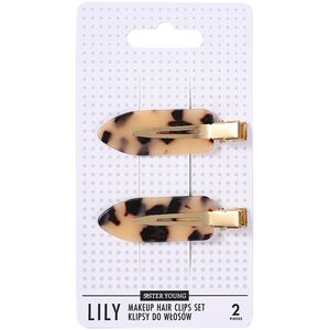 Sister Young LILY Klipsy do Włosów do Makijażu Light Leopard Print, zestaw 2 Sztuki