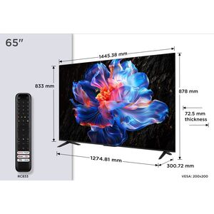 TCL 65P69K Telewizor 165,1 cm (65") 4K Ultra HD Smart TV Wi-Fi Czarny