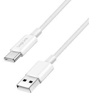 LogiLink USB-A - USB-C 0.5m w nylonowym oplocie biały