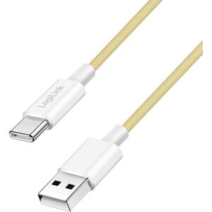 LogiLink USB-A - USB-C 0.5m w nylonowym oplocie żółty