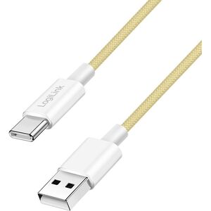 LogiLink USB-A - USB-C 1.5m w nylonowym oplocie żółty