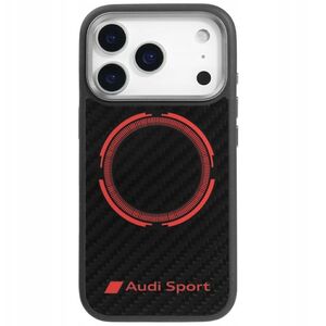 Case Audi RSQ Carbon Fiber Sport Red Circle MagSafe for iPhone 17 Pro black