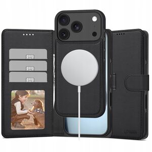 Etui z klapką Tech-protect Wallet MagSafe do Apple iPhone 17 Pro Max Matte Black