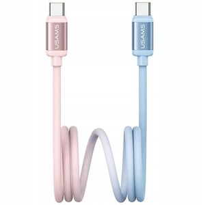 Kabel USB-C / USB-C USAMS Bicolor Series SJ756 PD 60W 1.2m niebiesko różowy