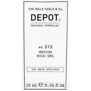 Depot, 300 Hair Stylings No. 313, UV Filter, Hair Styling Gel, Definition & Control, Medium Hold, 10 ml For Men
