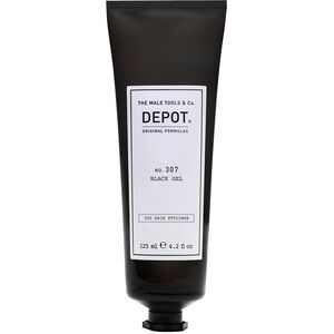 Depot, 300 Hair Stylings No. 307 Black, Botanical Complex, Hair Styling Gel, Temporary Coverage & Volume, Medium Hold, 125 ml For Men