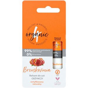 4ORGANIC_Natural Lip Balm naturalny odżywczy balsam do ust Peach 5g