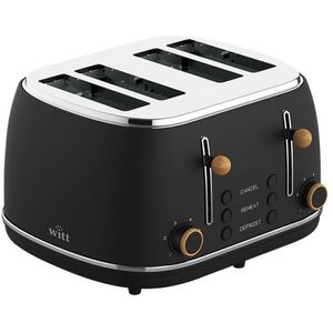 Witt Premium Wood four-slice toaster, black