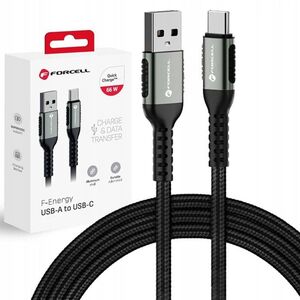 Kabel USB A do USB C Forcell F-Energy QC4.0 3A 66W Cafule 0,5 m C256 czarny