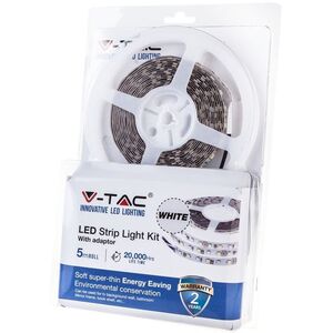 Σετ ταινίας LED V-TAC, IP20, 18 W, 1500 lm, 60 LED/m, ψυχρό λευκό, 5 m