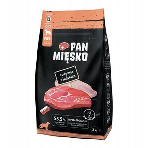 Pan Mięsko Pan Mięsko Karma sucha dla psa - cielęcina i indyk chrupki XL 3kg