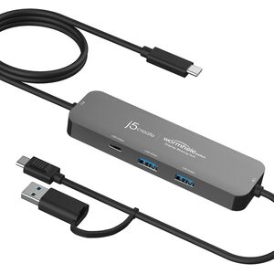 j5create JCH462-N huby i koncentratory USB 3.2 Gen 1 (3.1 Gen 1) Type-A + Type-C 5000 Mbit/s Szary