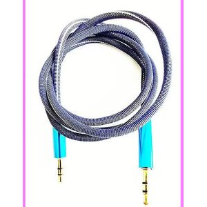 Mocco Textile Premium AUX Cable 3.5 mm -> 3.5 mm 1m Blue