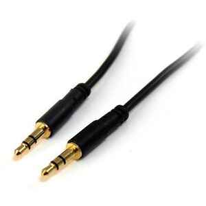 StarTech.com MU10MMS 3,5 mm Aux-Kabel (3m, schlank, St/St, Audiokabel, Kopfhorerkabel , 3,5mm Klinkenkabel) - Audiokabel - mini-phone stereo 3.5 mm mannlich zu mini-phone stereo 3.5 mm mannlich - 3 m - Schwarz - fur P/N: KITBXAVHDPEU, KITBXAVHDPNA, K