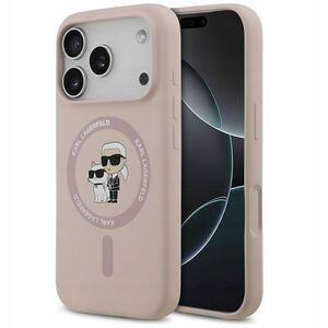 Etui Karl Lagerfeld Silicone Karl&Choupette Ring MagSafe do Apple iPhone 17 Pro różowy
