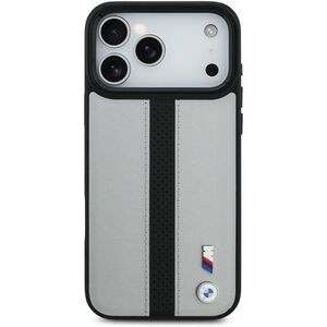 Etui BMW M Perforated Stripe Logo MagSafe do iPhone 17 Pro szary