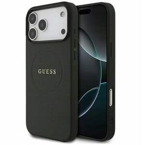 Etui Guess Grained Ring MagSafe do iPhone 17 Pro Max czarny