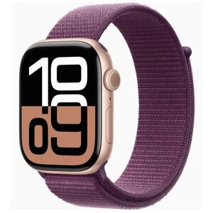 APPLE Watch Series 10 GPS 46mm RoSE, Gold Aluminium CaSE, with Plum Sport Loop