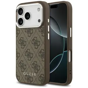 Etui Guess 4G Classic Logo MagSafe do iPhone 17 Pro Max brązowy
