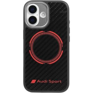 Case Audi RSQ Carbon Fiber Sport Red Circle MagSafe for iPhone 17 black