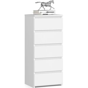 Fabryka Mebli Akord Komoda CL5 40 cm 5 szuflad - biała