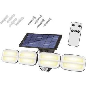 Kinkiet LTC Lampa ścienna solarna regulowana z pilotem 8 LED COB 800lm PIR IP65 4800mAh (f)