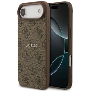 Etui Guess 4G Ring Classic Logo MagSafe do iPhone 17 Air, brązowe