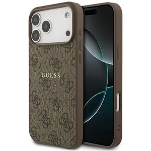 Etui Guess 4G Ring Classic Logo MagSafe do iPhone 17 Pro Max, brązowe